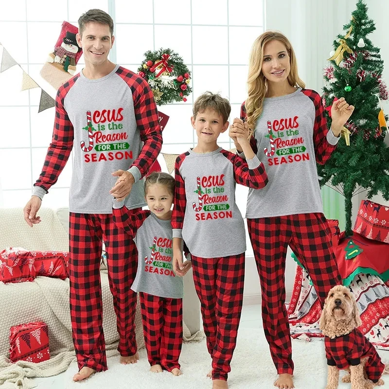 Одинаковые Рождественские семейные пижамы Иисус-причина сезона, белый пижамный комплект