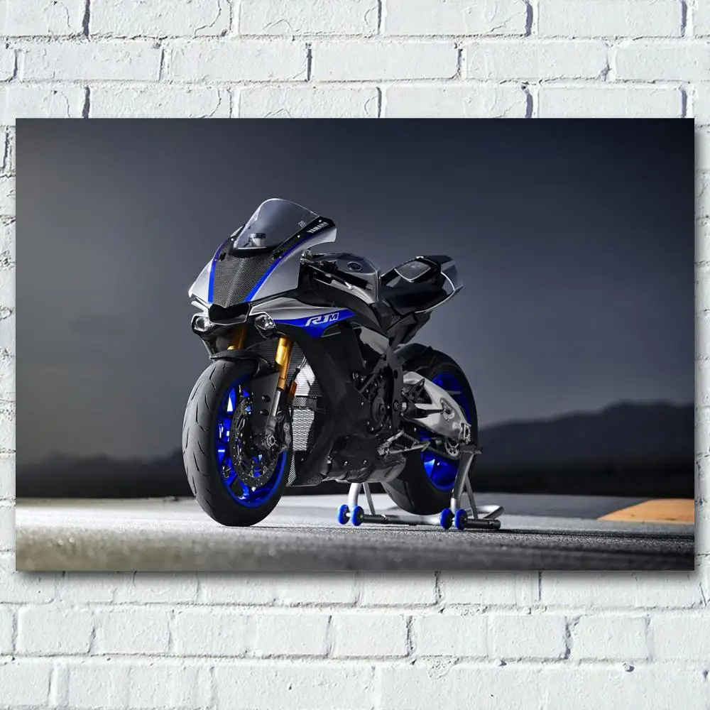 Картины в рамке, сделанные своими руками, мотоцикл Yamahas R1 Sport Racing Superbike, холст, настенные художественные плакаты, шелковые принты для декора гостиной
