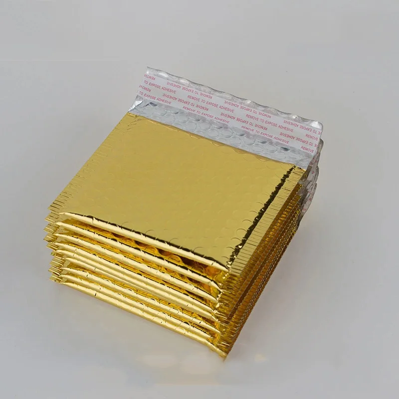 15x13 см + 4 см Маленькие Алюминиевые Золотые Почтовые пакеты, Щепка, Алюминиевая Пузырчатая Сумка для Доставки, Мягкие Конверты, Пузырчатая Почтовая Сумка, 50 шт.