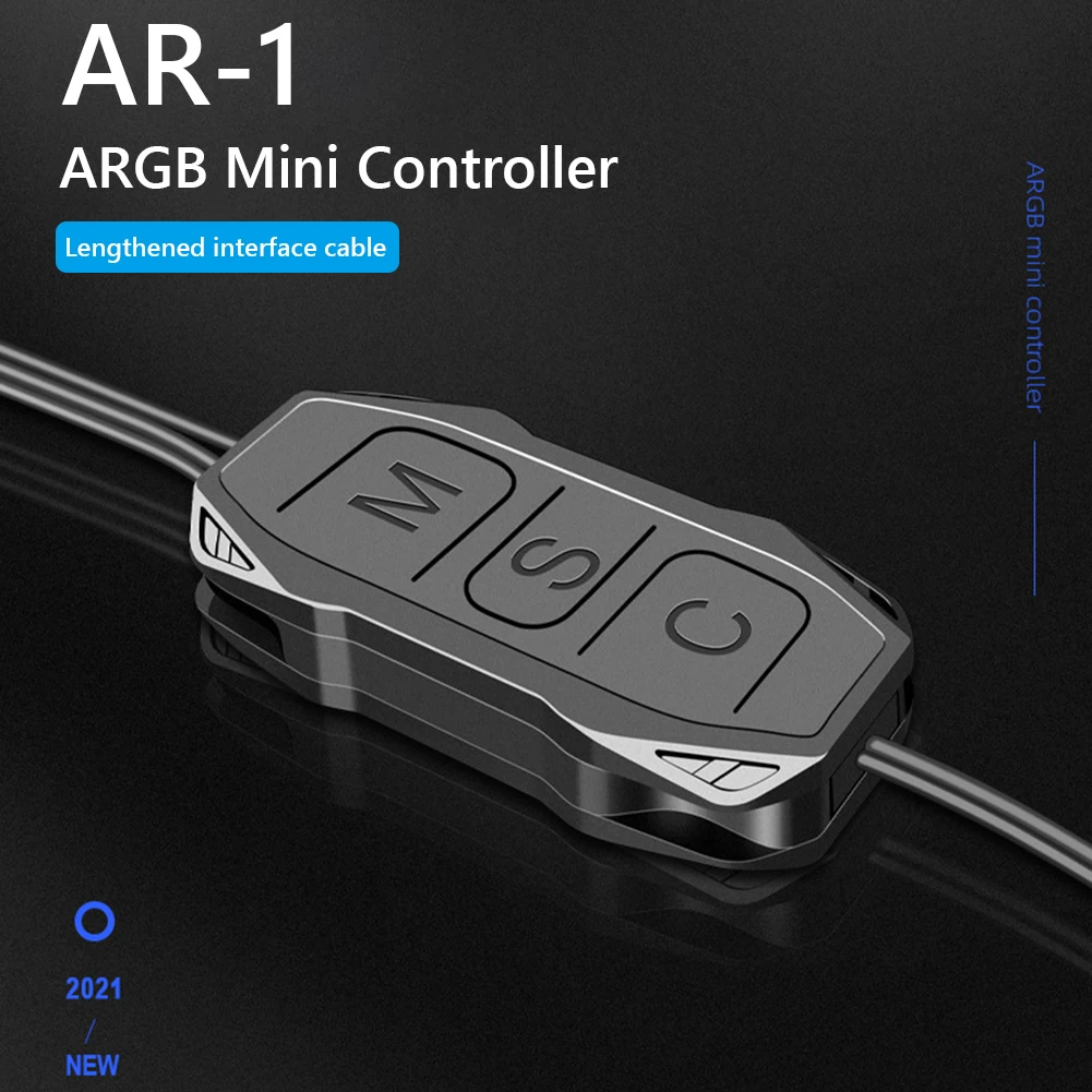 Кабель контроллера COOLMOON AR-1 RGB 5V 3 Pin к мини-концентратору управления SATA AURA ARGB